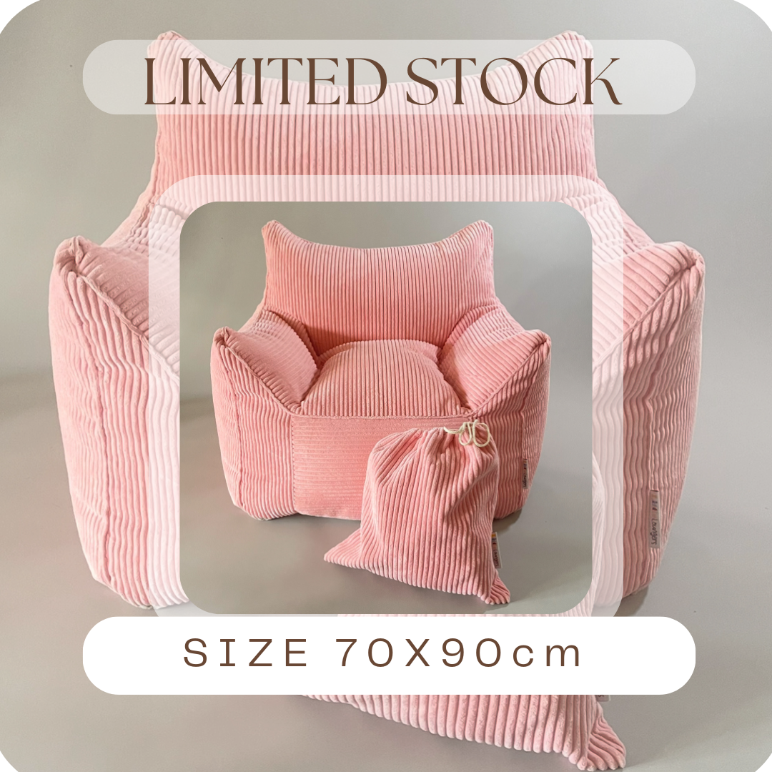 Blush Pink Corduroy Kids Bean Bag Lounger