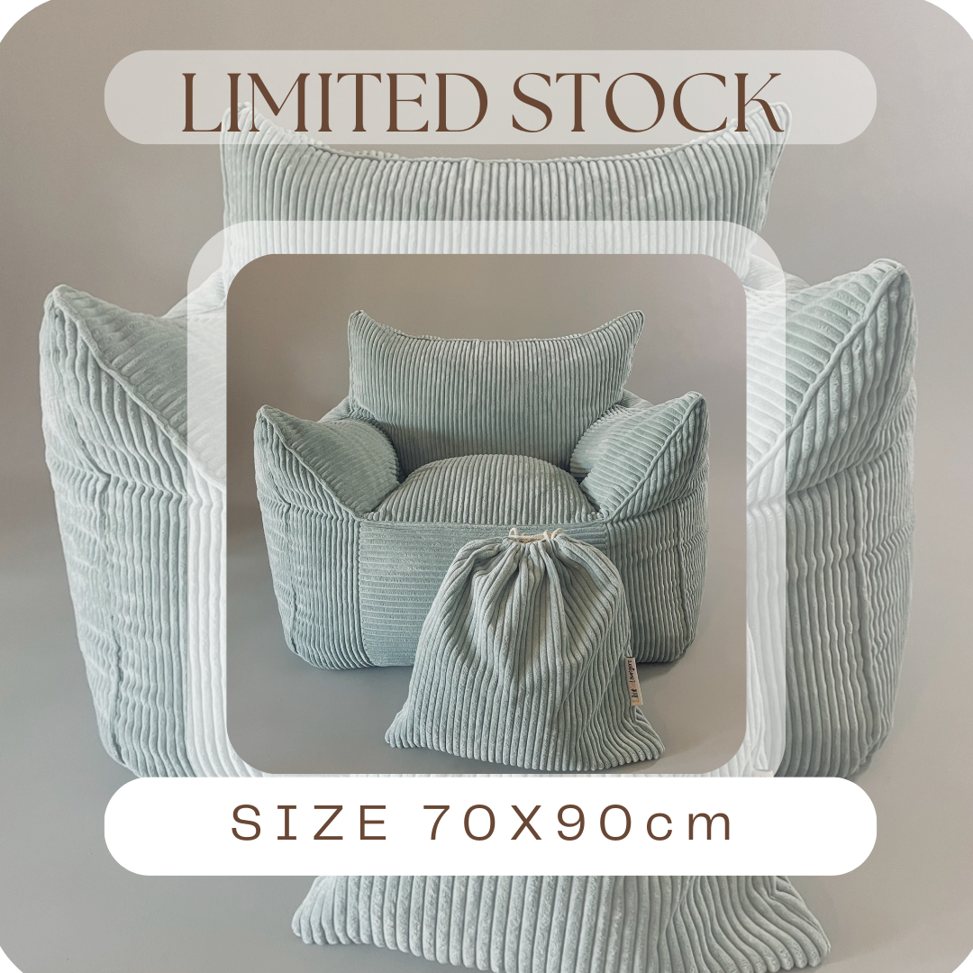 Mint Corduroy Kids Bean Bag Lounger