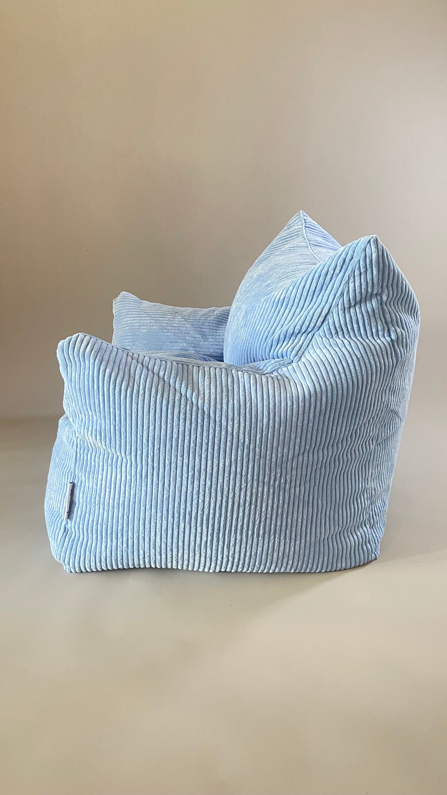 Sky Blue Corduroy Kids Bean Bag Lounger