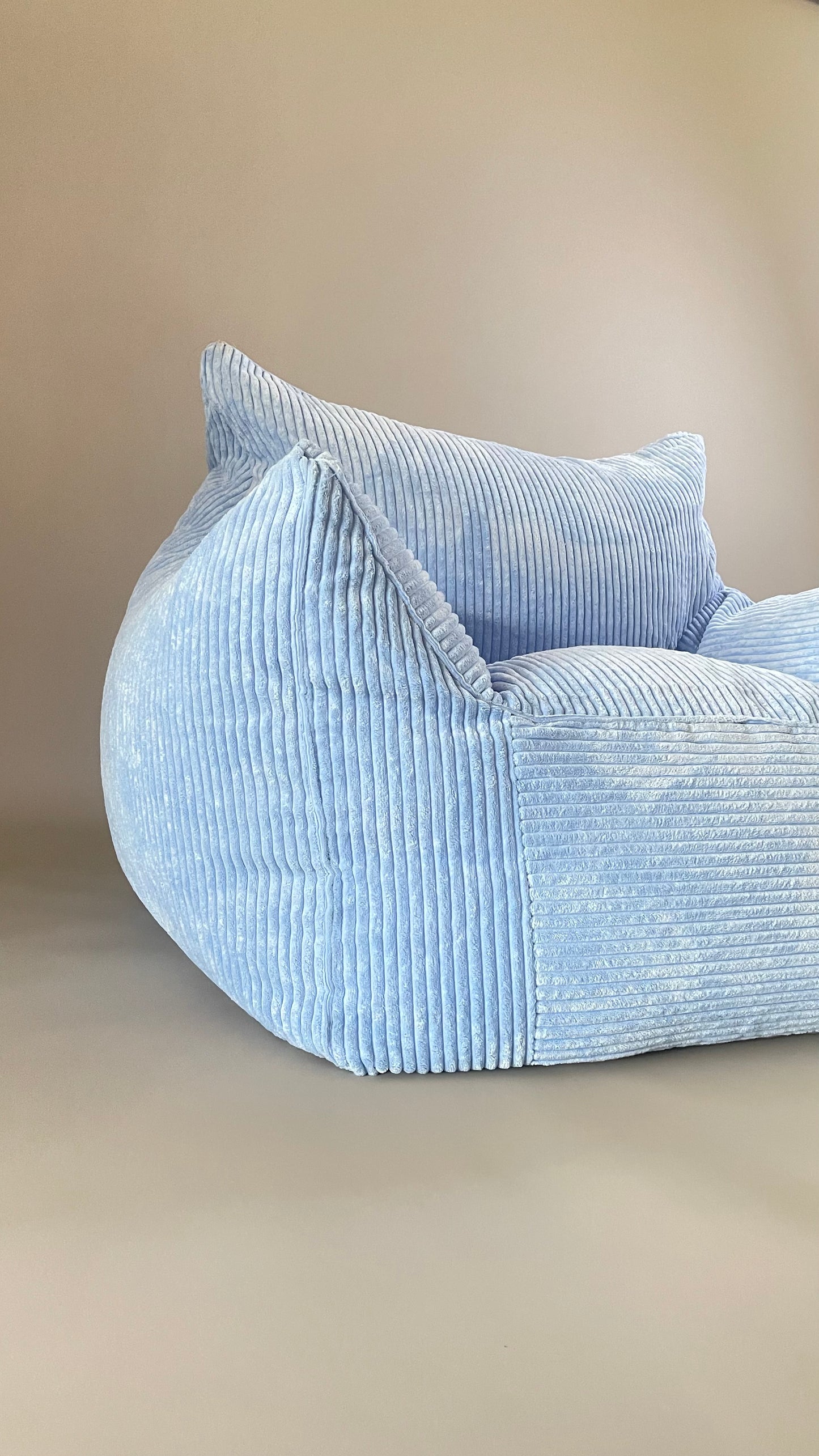 Sky Blue Corduroy Kids Bean Bag Lounger