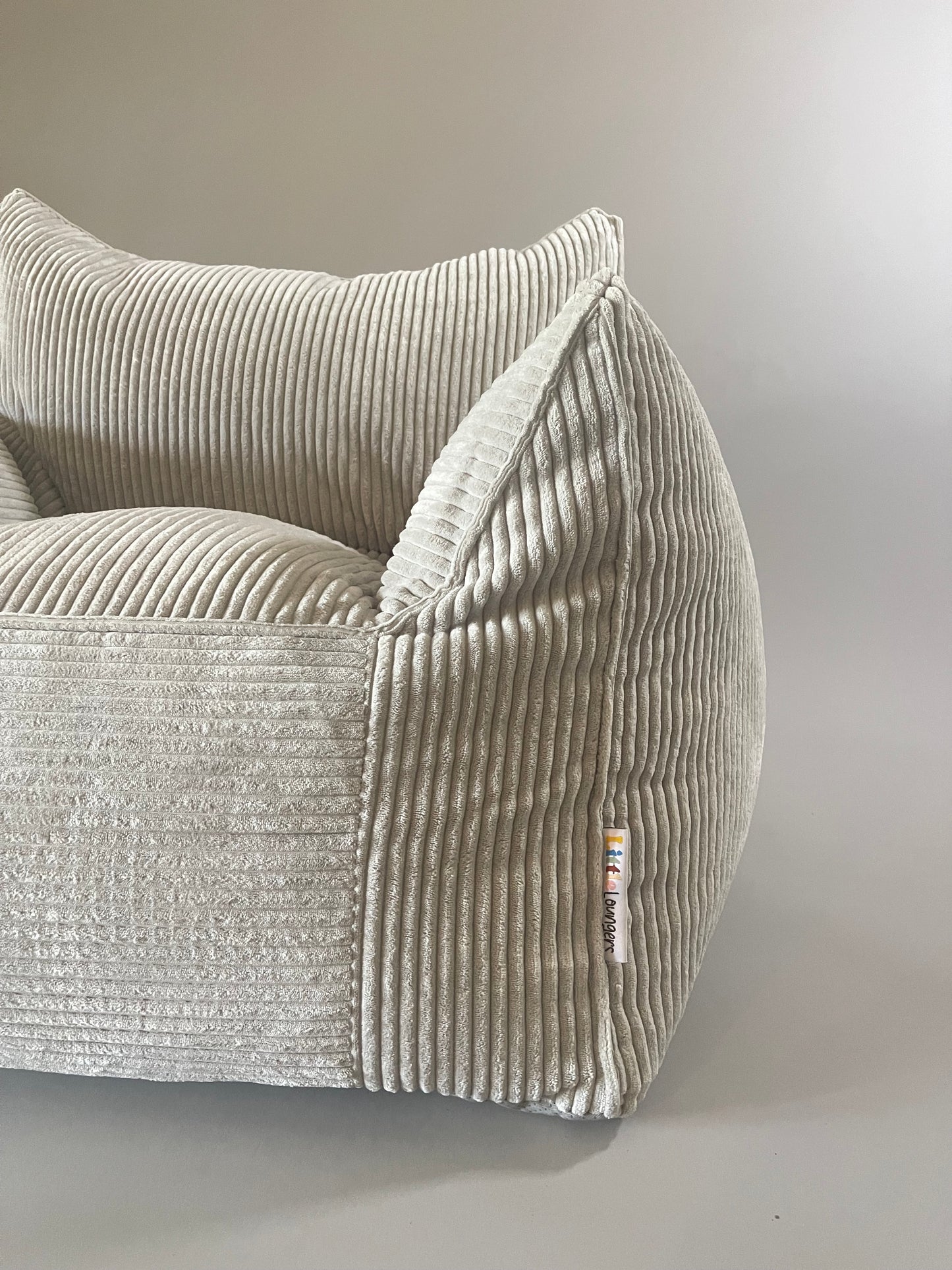 Pebble Grey Corduroy Kids Bean Bag Lounger