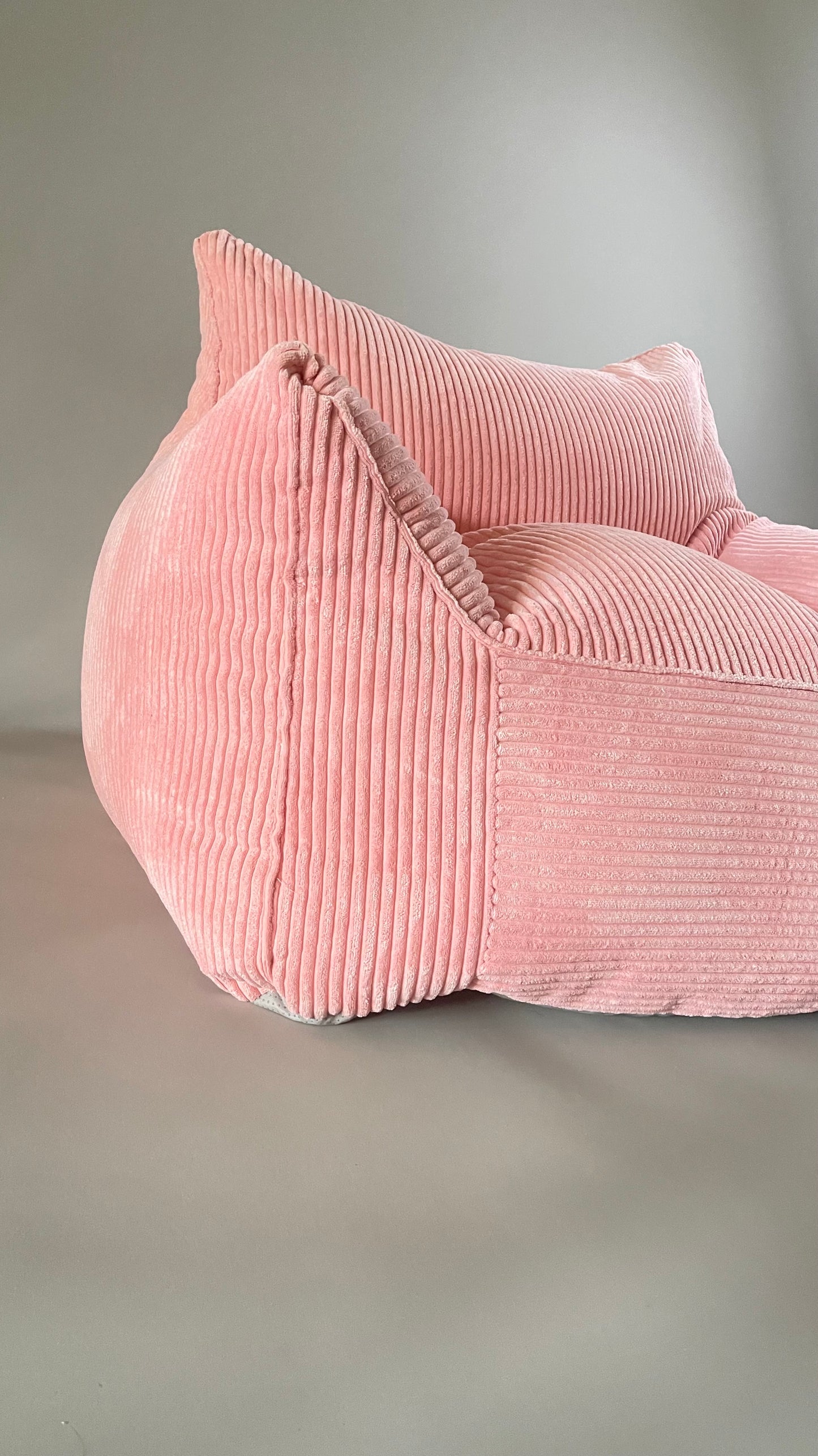 Blush Pink Corduroy Kids Bean Bag Lounger