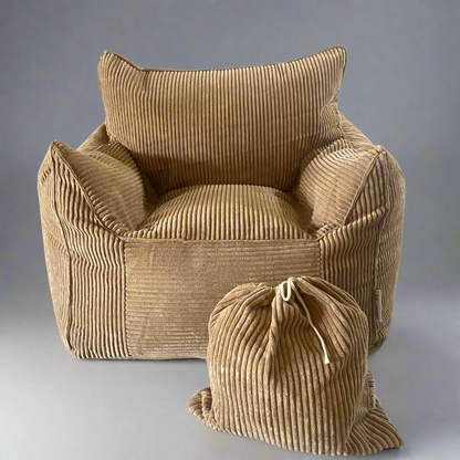15 left- Brown Corduroy Kids Bean Bag Lounger