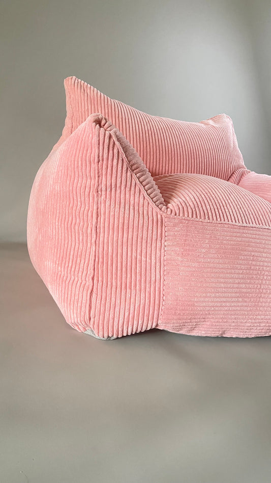Blush Pink Corduroy Kids Bean Bag Lounger