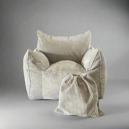 5 Left - Grey Corduroy Kids Bean Bag Lounger