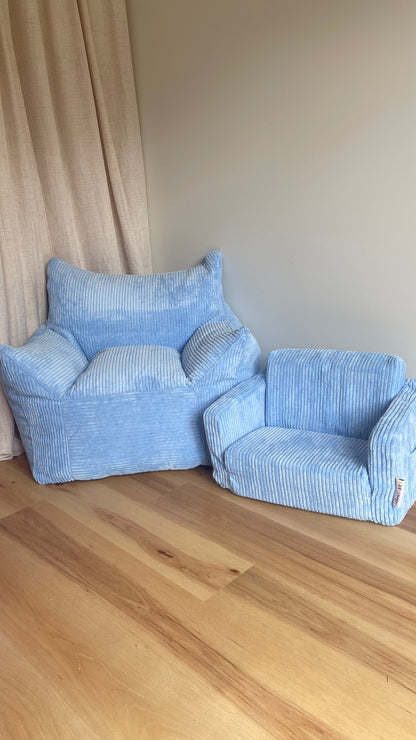 5 available- Kids Blue Fold-Out Sofa Cover | Stylish Removable Slipcover