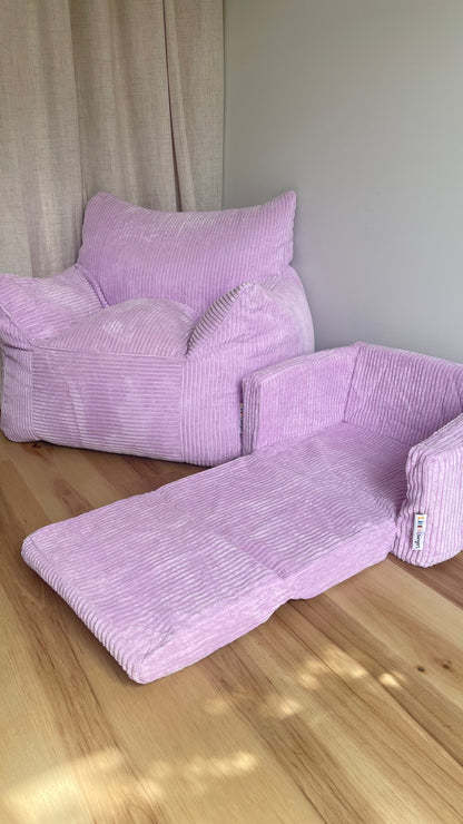1 Available - Kids Lilac Fold-Out Sofa Cover | Stylish Removable Slipcover